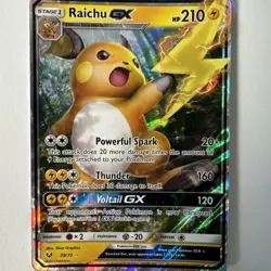 Raichu GX 29/73 Hidden Fates UltraRare Holo Pokemon Card 2017 -Lightning Elex - Image 2