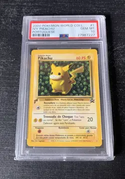 2000 Pokemon PSA 10 Pikachu World Ivy Pikachu Promo Card Portuguese 1 - Image 1