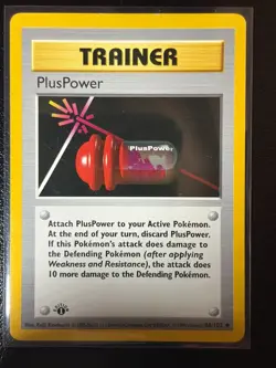 Pokemon TCG Original Base Set PlusPower Trainer Card 84/102 1st Edition - Image 1