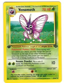 POKEMON VENOMOTH 1ST EDITION CARD NO. 29/64 - Image 1