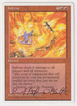 Signed Inferno LP 4th Edition Artist Randy Asplund-Faith 1995 MTG Magic Vintage! - Image 1