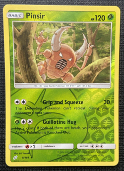 Pinsir 9/181 Sun & Moon Team Up Reverse Holo Rare NM Pokemon 2019 - Image 1