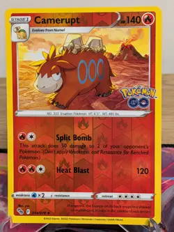 CAMERUPT 014/078 UNCOMMON POKEMON GO POKEMON REVERSE HOLO LP - Image 1