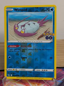 WIMPOD 025/078 COMMON POKEMON GO POKEMON REVERSE HOLO LP - Image 1