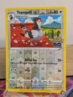 TRANQUILL 062/078 COMMON POKEMON GO POKEMON REVERSE HOLO LP - Image 1