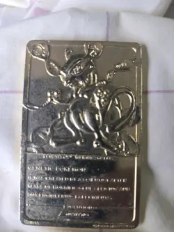 1999 Mewtwo Pokemon 24K Gold Plated Trading card Limited Edition Burger King - Image 2