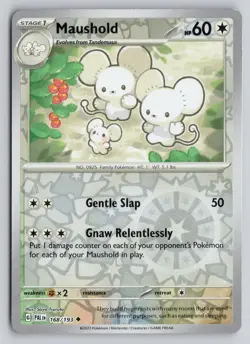 MAUSHOLD 168/193 UNCOMMON PALDEA EVOLVED POKEMON REVERSE HOLO NM - Image 1