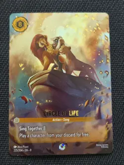 Disney Lorcana TCG Fabled Enchanted Circle of Life Card 225/204 - Image 1