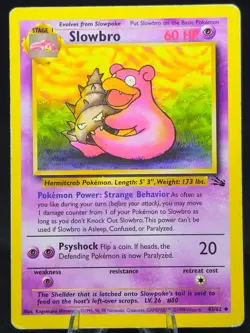 Slowbro (43) Fossil, Uncommon Pokemon Card MP - Image 1