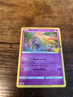 Xerneas 12/25 Celebrations Holo Rare Pokemon Card TCG 012/025 25th Anniversary - Image 1