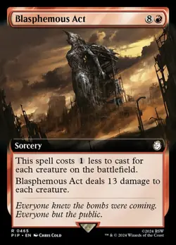 MTG Blasphemous Act - Foil - Extended Art, NM-Mint, English Universes Beyond: Fa - Image 1