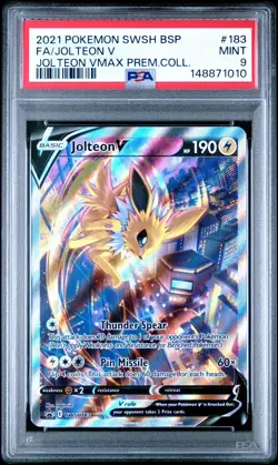 Pokemon Jolteon V VMAX Premium Coll. Full Alt Art Promo SWSH183 PSA 9 Mint - Image 1