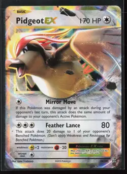 Pidgeot EX 64/108 EX Rare Holo Evolutions Pokemon NM - Image 1