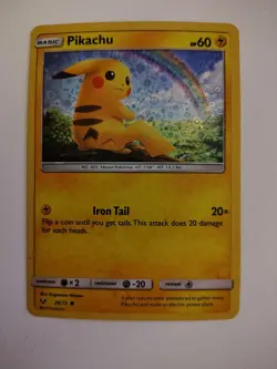 Pokemon Pikachu TCG Holo Card 28/73 Shining Legends 2017 LP - Image 1