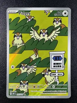 Pokemon Pidgey Illustration Rare IR Full Art Holo 207/197 Obsidian Flames - Image 1