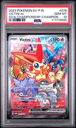 2023 POKEMON INDONESIAN SV PROMO #078 VICTINI EX PSA 10 - Image 1