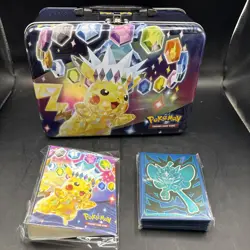 Pokemon Fall 2024 Pikachu Collector Chest Tin Box Lunch Pale Empty (plus Extras) - Image 1