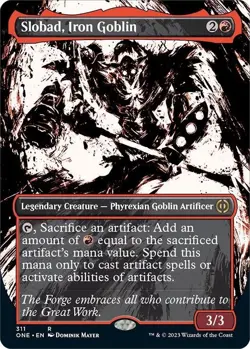 NM Showcase Slobad, Iron Goblin, MTG, Phyrexia: One, Magic the Gathering, 311 - Image 1