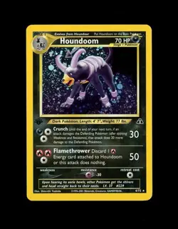2001 Pokemon NEO DISCOVERY HOUNDOOM 1st EDITION HOLO (SWIRL) 4/75 RARE! MP/HP - Image 1