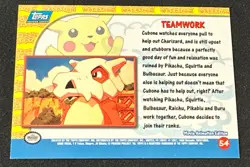 1999 Topps Pikachu's Vacation #54 Teamwork Foil Holo Pokemon Blue Logo - NM - Image 2