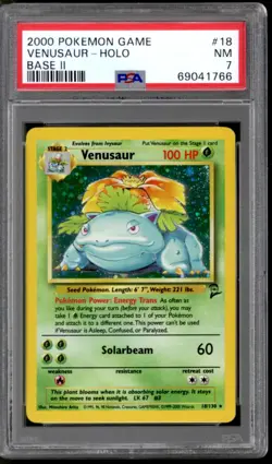 Pokemon Base Set 2 Venusaur 18/130 PSA 7 - Image 1