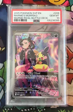 Marnie's Morpeko Pokemon TCG SVP 206 Battle Deck Promo PSA 10 - Image 1