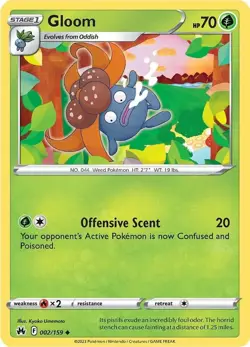 Gloom Pokemon Crown Zenith 002/159 NM - Image 1