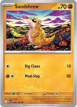 Sandshrew Pokemon Mega Evolution 068/132 NM - Image 1