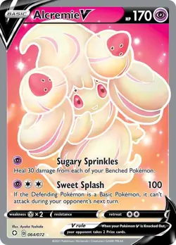 Alcremie V 064/072 Shining Fates SHF Ultra Rare mint 064 Pokemon 2021 - Image 1