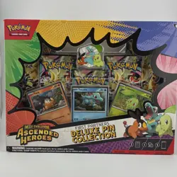 Pokemon TCG Mega Evolution Ascended Heroes Deluxe Pin Box w/ Chikorita, Tepig, … - Image 1
