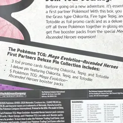 Pokemon TCG Mega Evolution Ascended Heroes Deluxe Pin Box w/ Chikorita, Tepig, … - Image 4