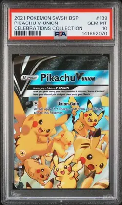 PSA 10 PIKACHU V-UNION SWSH139 CELEBRATIONS BLACK STAR PROMO POKEMON GEM MINT - Image 1