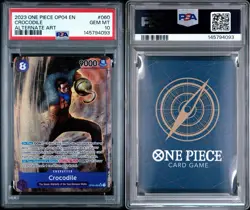 2023 ONE PIECE OP04-060 EN CROCODILE ALTERNATE ART PSA 10 - Image 3