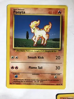 Lot of 3 - Pokemon Card PONYTA Base Set Unlimited 60/102 common Fire type - Image 4