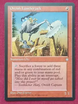 Magic The Gathering ICE AGE ORCISH LUMBERJACK red card MTG - Image 1