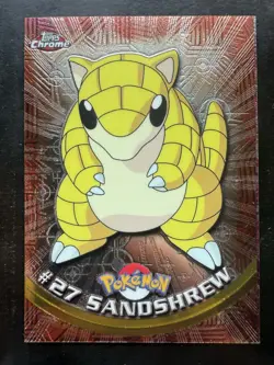 2000 Topps Chrome Pokemon: Sandshrew #27 Trading Card Holo Foil (NM) - Image 1