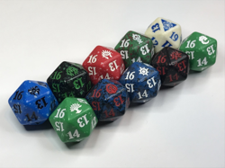 mtg Spindown Dice - Ravnica Guild Dice - d20 dice - Complete Set 10 spindowns - Image 1