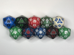 mtg Spindown Dice - Ravnica Guild Dice - d20 dice - Complete Set 10 spindowns - Image 2