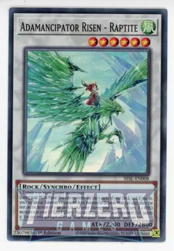 Yugioh Adamancipator Risen - Raptite SESL-EN008 Super Rare 1st Edition NM/LP - Image 1