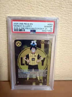 PSA 10 Monkey D Luffy ST13-003 BVB Borussia Dortmund ONE PIECE Matchday Promo EN - Image 1