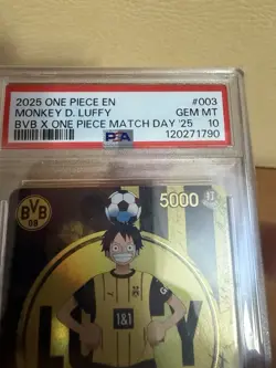 PSA 10 Monkey D Luffy ST13-003 BVB Borussia Dortmund ONE PIECE Matchday Promo EN - Image 3