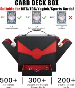 MTG Deck Box with 45° Quick Access, Fits 500+ Single Sleeved Cards, 3-IN-1 Card - Image 3