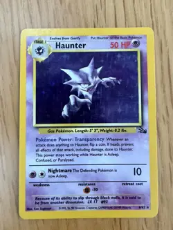 Haunter 6/62 Fossil Holo Rare Pokemon Card - Image 1
