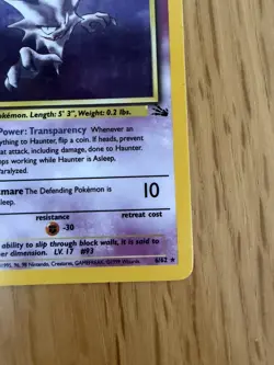 Haunter 6/62 Fossil Holo Rare Pokemon Card - Image 4