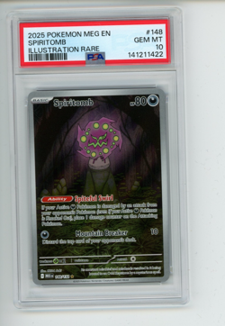 2025 Pokemon Mega Evolution Spiritomb 148/132 Illustration Rare PSA 10 GEM - Image 1