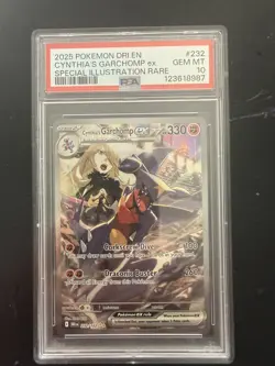 2025 Pokemon Destined Rivals Cynthia’s Garchomp ex #232 PSA 10 - Image 1