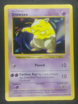 Drowzee 49/102 Base Set Shadowless WOTC Pokemon Card Good Condition - Image 1