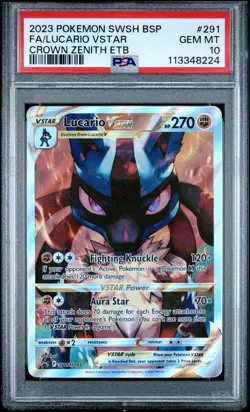 Lucario VSTAR SWSH291 (Pokemon 2023) PSA 10 - English Black Star Promo - Image 1