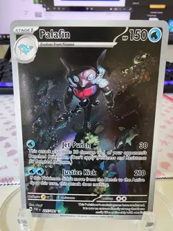 Pokemon TCG Palafin 225/91 Paldean Fates Illustration Rare NM - Image 3