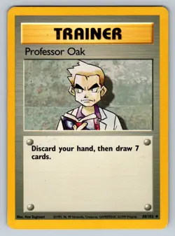 Professor Oak 88/102 UC Base Set Unlimited DMG - Image 1